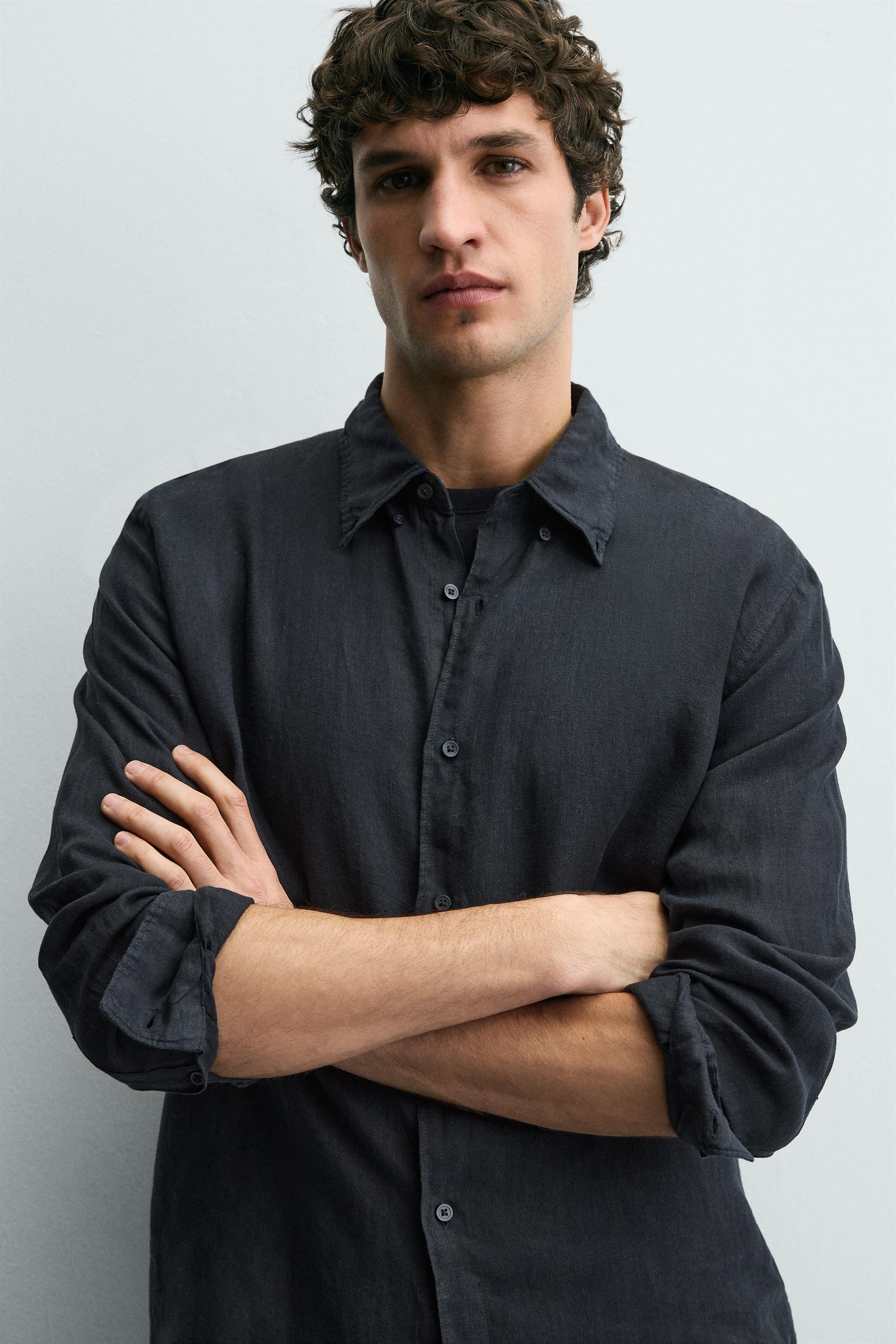 REGULAR FIT 100% LINEN SHIRT
